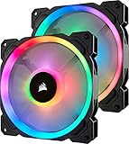 Corsair LL140 RGB, Ventilateur de Boitier Dual Light Loop RGB LED PWM 140mm avec Lighting Node et Hub (Double Pack)
