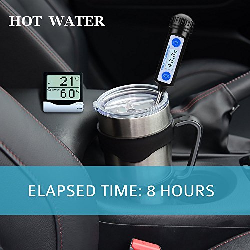 Onebttl Woda 20oz Doppelwandiger, Isolierbecher Edelstahlbecher Trinkflaschen Thermobecher + einfach zu greifendem Henkel + Flip-Top auslaufsicher Deckel + Edelstahl Trinkhalm - 6