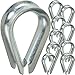 Price comparison product image 10 x 8mm Galvanised Steel Thimbles – Wire Rope Lashing Cable Hook & Loop Clamp