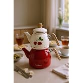 Bambum Unique - Bambu Kulplu Emaye &Ccedil;aydanlık Takımı Cherry