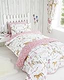 Horses Animals Girls Single Quilt Duvet Cover & Pillowcase Bedding Bed Set New