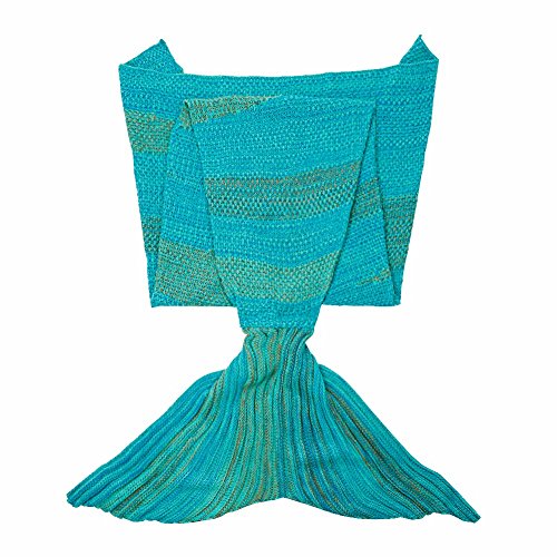 iiniim Meerjungfrau Schwanz Gestrickte Decke Schlafsack Blanket Decke für Mädchen Damen - 5