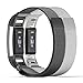 Produktbild MoKo Fitbit Charge 2 Armband - [2 Stück] Milanaise Edelstahl Replacement Wrist Band Strap Watchband Uhrband Uhrenarmband Erstatzband mit Magnet-Verschluss und Metallschließe für Fitbit Charge 2 Smartwatch Zur Herzfrequenz und Fitnessaufzeichnung, Schwarz/Silber