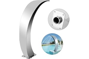 BIXUYOU Fontana a cascata per piscina, fontana per esterno a cascata da giardino, varie dimensioni, acciaio inossidabile non arrugginisce mai, per la decorazione della piscina SPA del laghetto da giardino