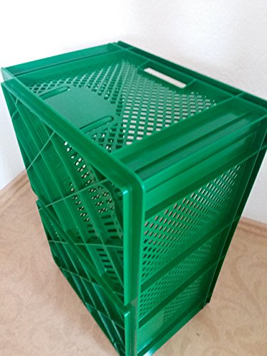3 Stück Grüne Kiste 60 x 40 x 26 cm Plastikbox Kunststoff Plastik Aufbewahrungskiste Obst Gemüse Kunststoffbehälter - 4