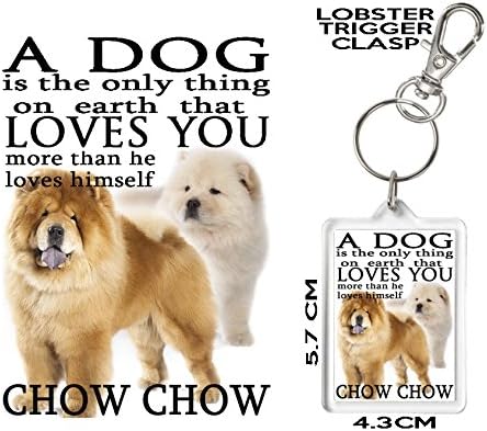 Chow Chow Keyring, A Dog Loves You. Birthday, Christmas, Mother's Day or Other Celebration Gift. Matching Chow Chow Dog Gifts Available
