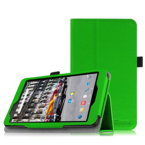 Fintie Odys Syno 8 Hülle Case - Slim Fit Folio Kunstleder Schutzhülle Cover Tasche mit Ständerfunktion und Stylus-Halterung für Odys Syno 20,3 cm (8 Zoll) Tablet-PC, Grün