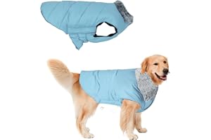 Western Era Dog Winter Fur Coat Waterproof Warm Cold Weather Jacket Stylish Vest Comfortable Pet Apparel for All Breeds & All Ages Group Dogs (Blue) (Large - 24 inch)