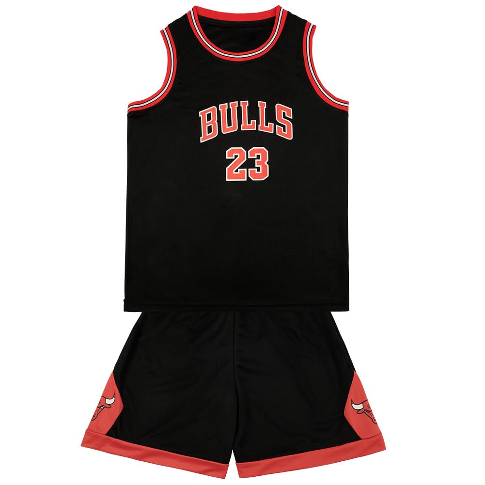 BSBUY Camiset Baloncesto Niños, Trajes Baloncesto Niños sin Mangas, 1 Top + 1 Pantalón Cortos, Conjunto Deportivo de Entrenamiento Niño - 1