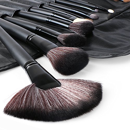 Sunjas 24tlg Professionelle Kosmetik Pinsel Makeup Brush Schminkpinsel Set (Schwarz) - 2
