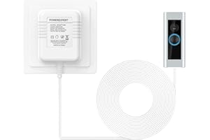 Türklingel Transformator, Ynzeyx 24V500MA Video Türklingel Netzteil, AC Netzteil Adapter Transformatoren kompatibel mit Ring Video Doorbell 2 Pro (3m/118in White)