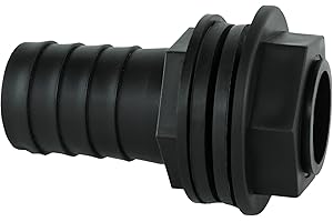 GASMIS Attacco Serbatoio Portagomma, 3/4" 26 mm Maschio x 25 mm (Tubo), 2 Guarnizioni e Controdado, Raccordo Passaparete, Troppo Pieno per Cisterne, Fusti, Taniche, 2 pezzi