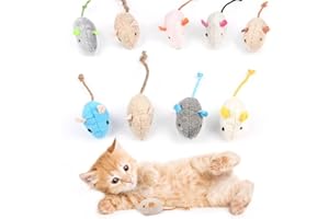 Adiwo Ratones de Juguete de Hierba gatera, 9PCS Ratones para Gatos para Jugar, Catnip Juguetes Peluche Ratones, Ratones Juguete de Gato Interactivo Juguete Felpa Catnip para Mascotas