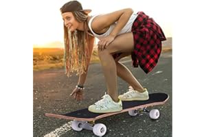 LANTUS Monopatín Completo para Principiantes, Adolescentes, niños, monopatín 7 Capas de Madera de Arce con rodamientos ABEC-7 Monopatín Longboards