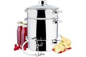 GARDIVO Dampfentsafter 8L Edelstahl, Fruchtentsafter, Saftmaschine für Obst und Gemüse, Spülmaschinengeeignet, alle Herdarten auch Induktionsgeeignet silber