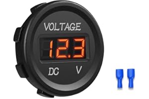 HOEMBPN YGL Voltmetro DC 24v / 12v Auto/Moto Impermeabile Tensione Corrente Display a LED con Interruttore On/Off per Auto,Moto,RV,SUV,ATV, Marine ecc.(Rosso)