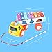 YIXIN 8 Notes Tap-a-tune Glockenspiel Knock Piano Pull Along Train Truck Toy with Shape Sorter for Early Learning for 3 Year Old+ Kids, Color Random Delivery