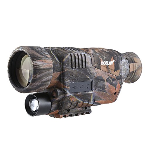 BOBLOV Monoculaire Numérique, Lunette de Vision Nocturne Infrarouge IR pour la Chasse avec Carte TF 8 GB Camouflage