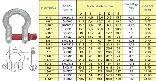 6,5 Tonnen geschweift Hochfeste Schäkel Schaekel Rundschäkel Verbinder GK8 6500 kg - 2