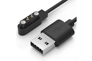 TUSITA Ładowarka Kompatybilny z Ticwatch GTX, Xiaomi Haylou Solar LS05, RT LS05S, Imilab kw66, YAMAY SW022,AGPTEK LW11 Smartwatch (Odległość między 2 pinami wynosi 4mm) - Magnetyczny USB Kabel