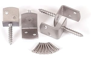 ROG GARDEN-LINE 4ER-Set FLECHTZAUNHALTER Winkel Edelstahl IN L-Form 38x34 MM