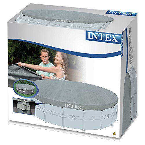 Intex Abdeckplane Deluxe für Frame-Pool, 549cm, grau, Überhang 20 cm - 4