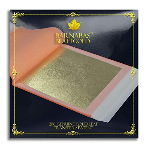 Pan de Oro Auténtico Transferible 21 kt, 85 X 85mm, Librillo de 25 Hojas