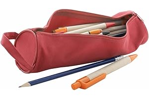 ANTEVIA MATÉRIAUX ANTEVIA – Trousse scolaire pour stylos avec poignée | PLUS DE 10 MODELES | Fermeture: Zippé | Avec poignée | Couleur : Rouge (Celes rouge)