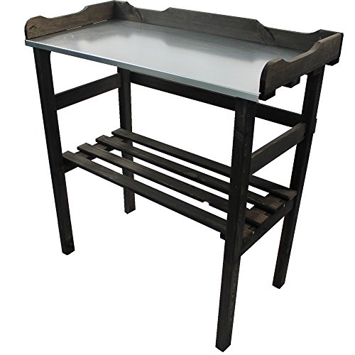 Pflanztisch / Gartentisch 82 x 78 x 38 cm FSC® zertifiziertes Holz imprägniert verzinkte Arbeitsfläche, Farbe:Anthrazit - 2