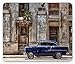 Produktbild Vintage Mouse Pad, Old Fancy Car in Front of an Abandoned Building in Havana Cuba Urban Scenery, Standard Size Rectangle Non-Slip Rubber Mousepad, Blue and Grey