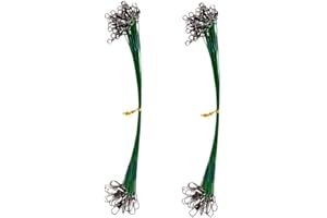 SEIWEI 50 Pack Fishing Wire Leaders, 30 LB Steel Fishing Lure Wire Trace Leaders with Swivels and Snaps for Pike Hidden Main Line Prevent Fish Bitefor Pike Hidden Main Line Prevent Fish Bite