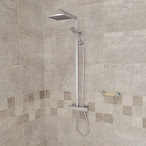 Thermostatic Shower Mixer System Set (+5 Style Options) Valve Riser Slide Rail Kit Chrome