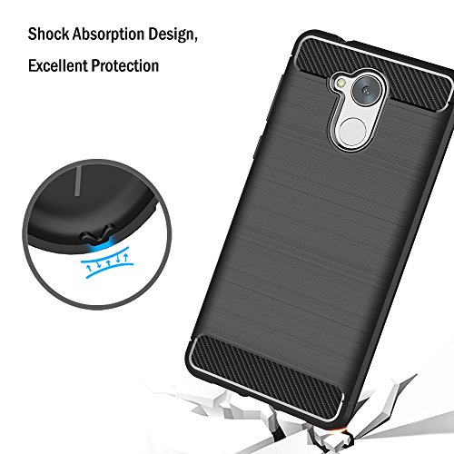 Funda Honor 6C  AICEK Negro Silicona Fundas para Huawei Honor 6C Carcasa Huawei Honor 6C Fibra de Carbono Funda Case  5 0 Pulgadas 