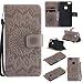Produktbild Hozor PU Leder Hülle für Huawei P10 Lite 5.2 zoll Embossing Prägung Blumen Muster Ledertasche Weiche TPU Soft Rückseite Abdeckung Handytasche Bumper Schutzhülle Brieftasche Flip Case Wallet Cover Bookstyle Handyhülle Tasche Anti-Scratch Shell Folio Klapphülle mit Standfunktion Magnetverschluss und Kredit Kartenfächer - grau