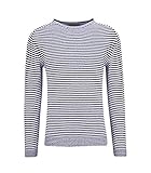 feines Streifen-Muster Daniele Fiesoli Herren Pullover in Blau-Weiß gestreift