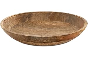AMAGO HOME Dekoschale Holzschale rund H6cm modern schlicht Mangoholz massiv Größe ø 30 cm