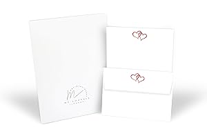 Me Loovely Double Red Love Heart Letter Writing Papers and Envelopes Set Papers A5 Size Stationary Letter Writing Supplies for Home | Christmas Gifts (10 Letters and 10 Envelopes with Gift Envelope)