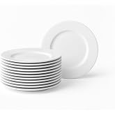 Set of 12 White Porcelain Round Dessert Plates 19cm | Set up a complete tableware tailored for 12 people. Present your favori
