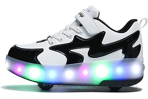ROLLTONGOZ Scarpe con rotelle da Bambina Scarpe con luci Ragazza Scarpe da LED Ruota Skateboard Sneaker Sportive con Rotelle Automatiche Ruota Multisports Skateboard Sneaker con Ruote per Bambini…