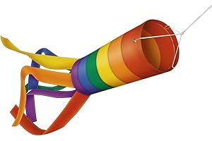 PAUL GÜNTHER Günther Flugspiele 1310 - Farbenfrohes Windspiel Windsock, ca. 100 x 12 cm groß, als Dekoration für Garten, Terrasse und Balkon, wetterfest und lichtbeständig