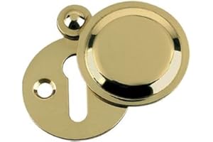 IRONZONE® Victorian Keyhole Covered Escutcheon, Protects The Door from Rusting and Damage, Essential Item to give a Polished Look to Your Door Polished Brass 32mm