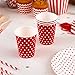 Produktbild Premium Weddings Pappbecher Polka Dots rot 8 Stück - Einwegbecher Hochzeit Partybecher Kindergeburtstag Punkte rot 9 cm hoch 250 ml