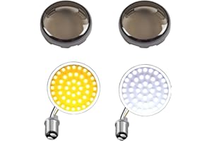 MotoParAcc 1157 Front Sequential LED Turn Signal, 2 Inch Bullet 12V Motorcycle Blinker Lights for Harley Street Glide, Dyna, Road King, Sportster 1200, Iron 883