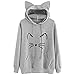 Produktbild ABsoar Sweatshirt Frauen Kapuzenpullover Katzenohr Pullover Langarm Hoodie Sweatshirt mit Kapuze Pullover Tops Bluse
