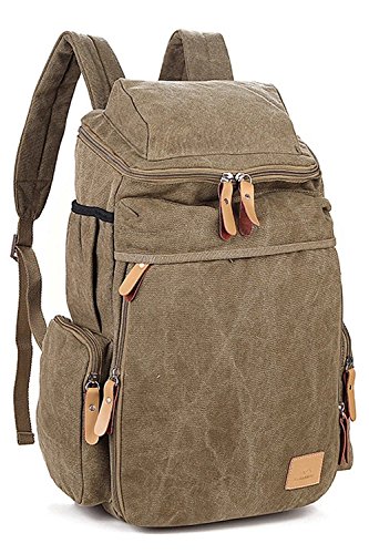 Preisvergleich Produktbild Vococal® Unisex Leinwand Rucksäcke Schultaschen - Multi-purpose Outdoor Reisen Camping Herrentaschen Laptoprucksäcke, Braun