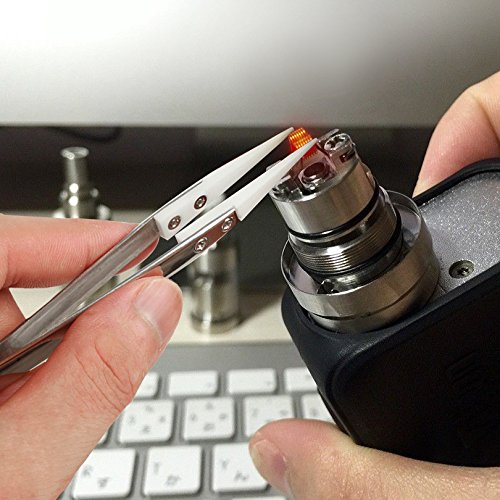 Tenn Well Keramik-Pinzette, Pinzette mit Keramik-Spitze, Nicht-Leitend und Hitze-Resistent bis zu 1500℃ für Elektronik, E-Zigaretten, Schmuckverarbeitung und Laborarbeit - 4