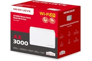 Mercusys Halo H80X (1-Pack) - AX3000 WiFi 6 Mesh, Sistema WiFi de Alta Velocidad hasta 260 m², 1 Unidad, Roaming Inteligente, Control Parental, Compatible con Alexa, Ideal para Hogares Grandes