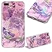 Produktbild CESTOR Weich Silikon hülle für iPhone 7 Plus/8 Plus,Luxus Shiny Farbig Kristall Marble Muster Ultra Dünn Flexibel Soft Gel TPU Silikon Handyhülle mit 360°Drehbarer Ringhalter Fingerhalter,Anti-Kratzer Relief Gummi Bumper Rückseite HandyHülle für iPhone 7 Plus/8 Plus [5,5 Zoll],Lila