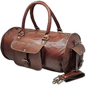 Grand Sac De Voyage En Cuir Véritable Marron - Style Duffel Bag - Homme - Neuf Avec étiquettes