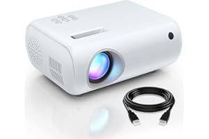 Mini Projector, ClokoWe Portable Movie Projector with 6500 Lux,1080P Full HD Video Projector Compatible with iphone/Android Smartphone/Tablet/Laptop/PC/TV Stick/PS4/USB/HDMI